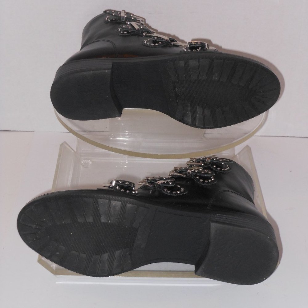 MADDEN NYC BLACK SILVER STUDDED ANKLE BOOTS SIZE 8 MEDIUM - Picture 5 of 7